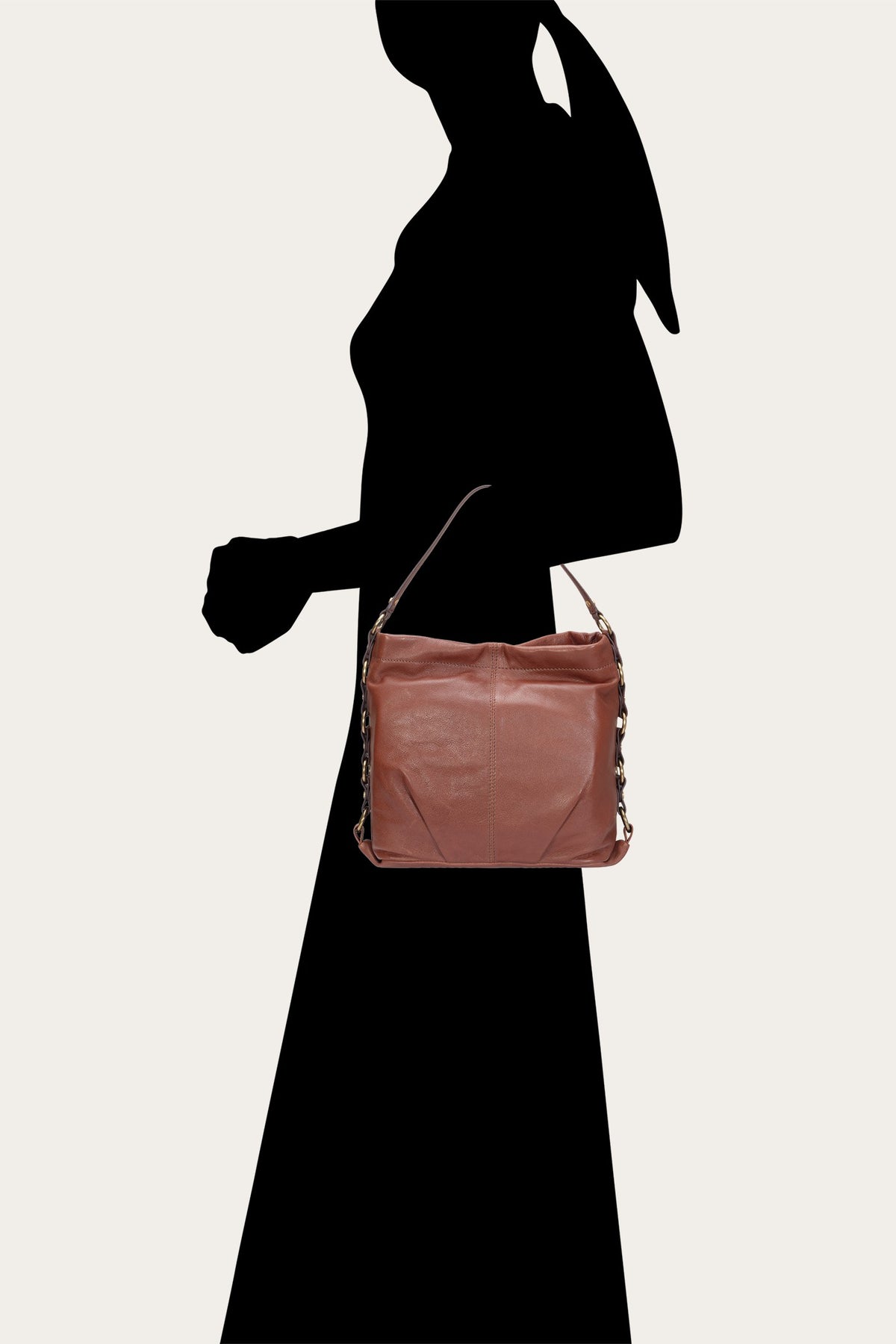 FRYE Women's Cognac Grace Small Hobo