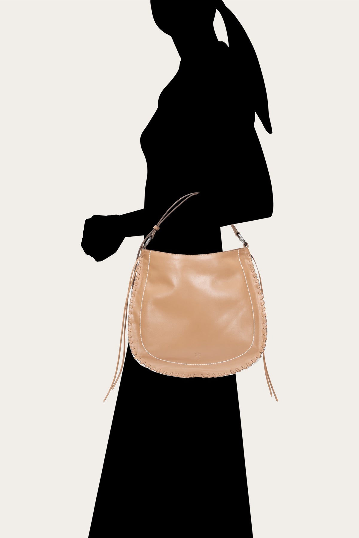 FRYE Women's Beige Hailey Leather Hobo Bag