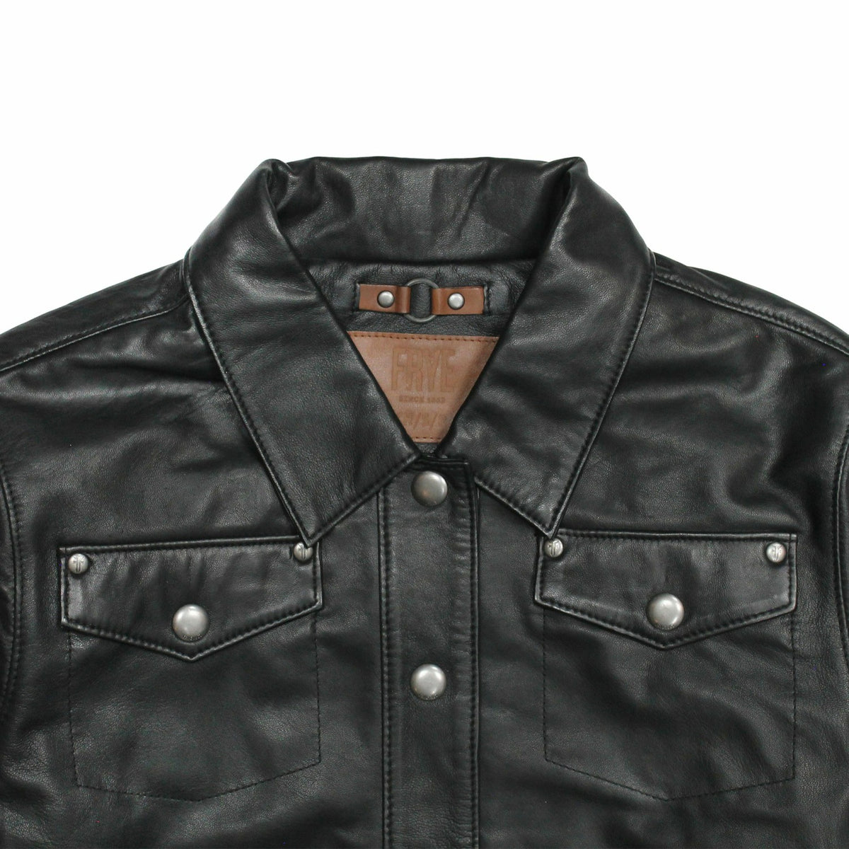 FRYE Women’s Black Obadiah Leather Shacket