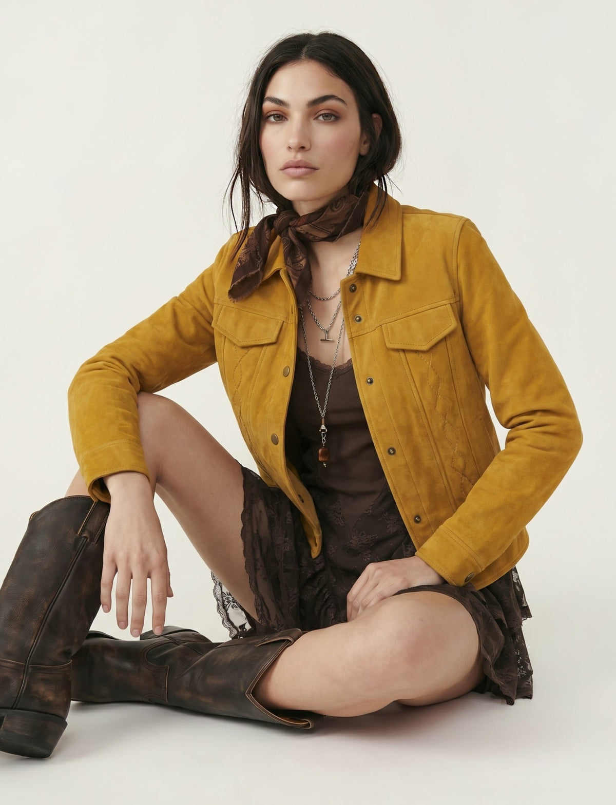 FRYE Women's Mustard Canyon Heritage Suede Jacket
