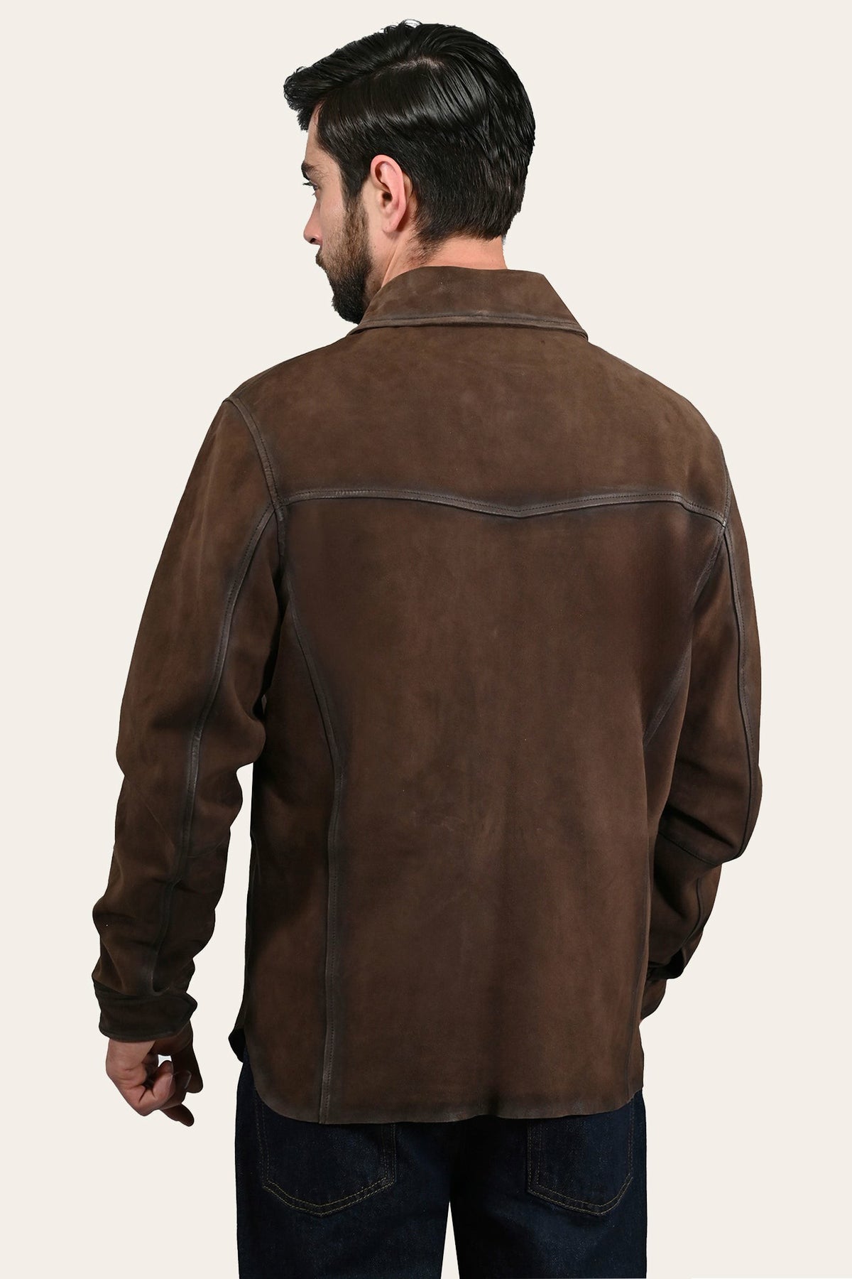 FRYE Men’s Dark Brown Brody Suede Shacket
