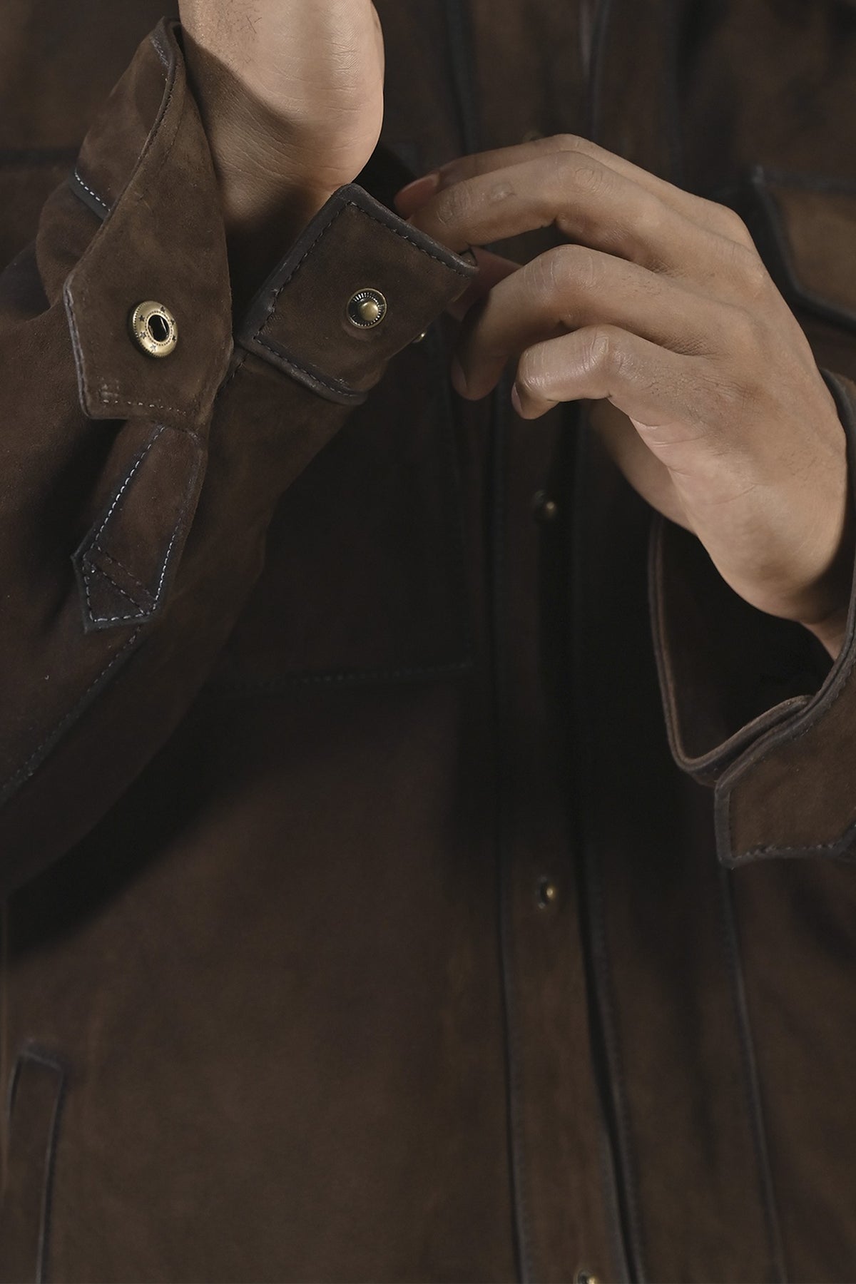 FRYE Men’s Dark Brown Brock Classic Suede Shacket