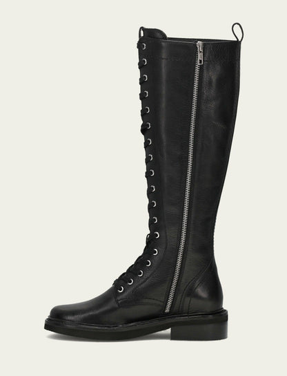 FRYE Women's Black Phoebe Lace Up Tall Boot