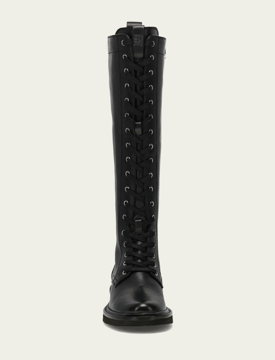 FRYE Women's Black Phoebe Lace Up Tall Boot