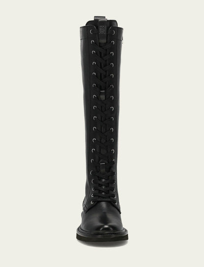 FRYE Women's Black Phoebe Lace Up Tall Boot