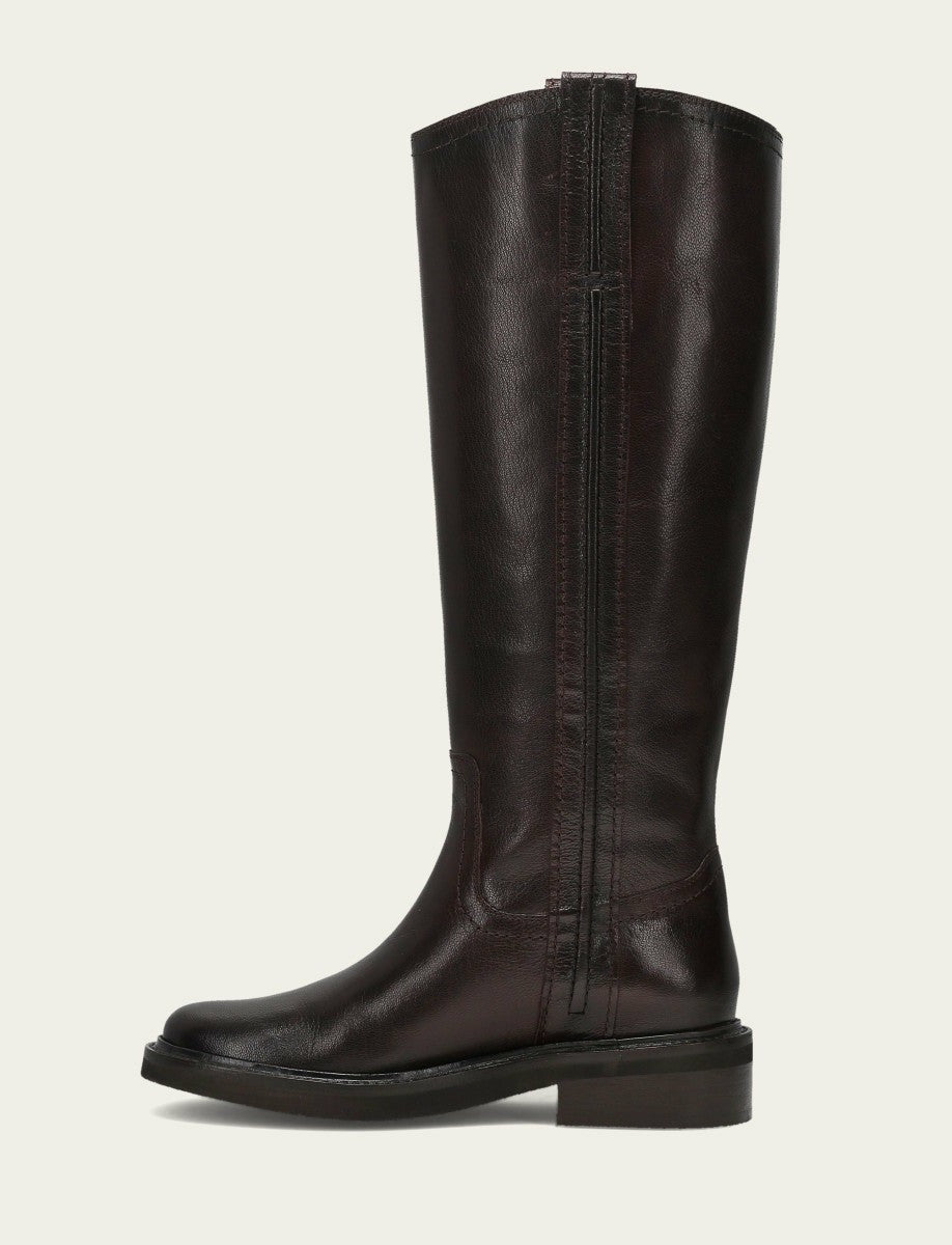 FRYE Women's Chocolate Phoebe Pull On Knee-High Boot
