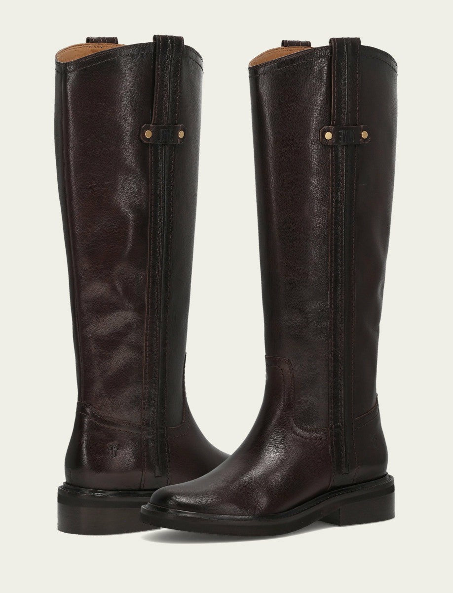 FRYE Women's Chocolate Phoebe Pull On Knee-High Boot
