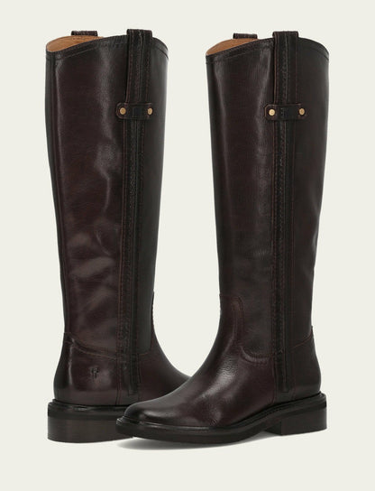 FRYE Women's Chocolate Phoebe Pull On Knee-High Boot