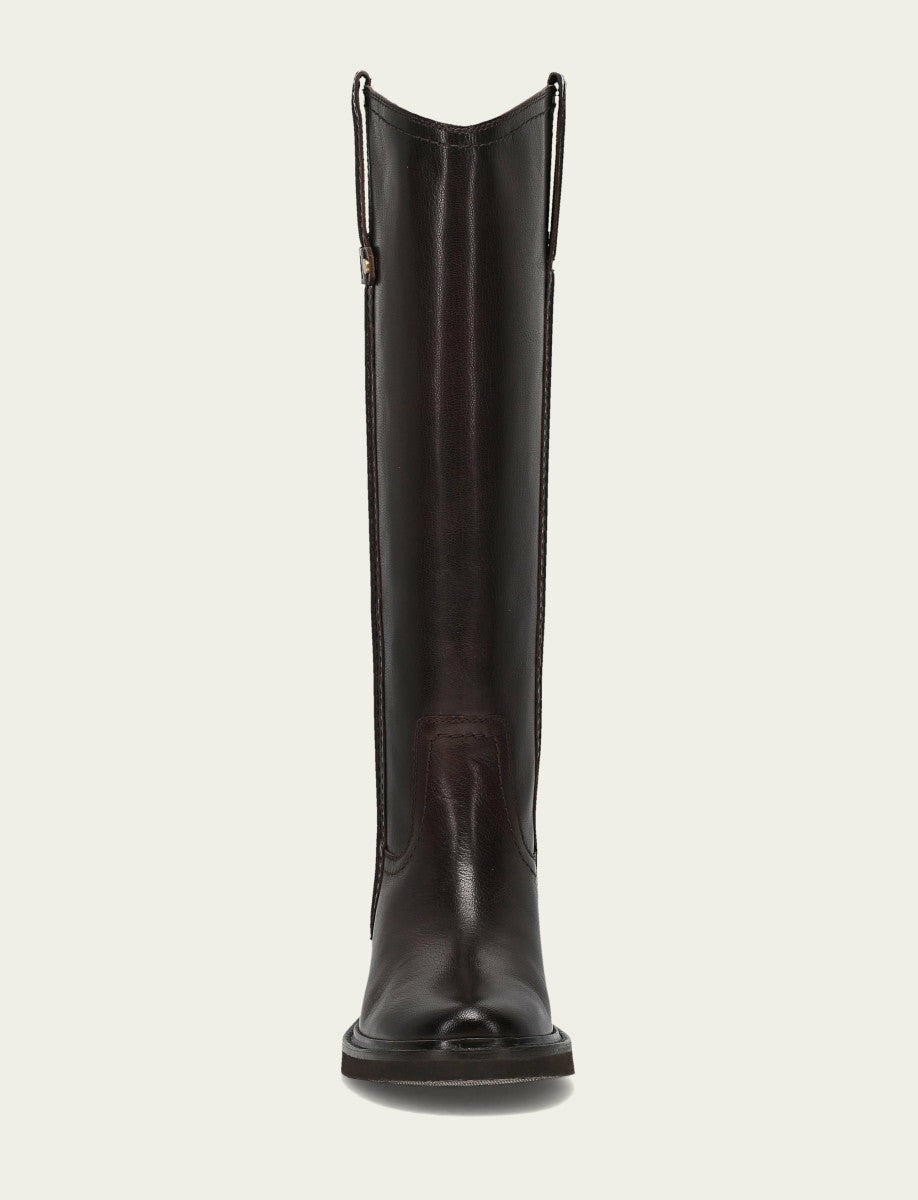 FRYE Women's Chocolate Phoebe Pull On Knee-High Boot