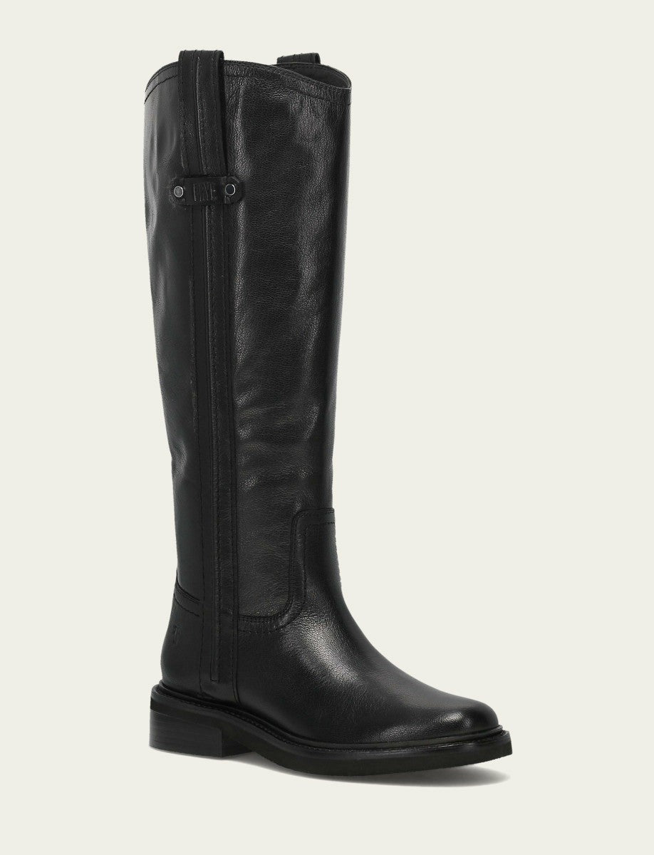 FRYE Women's Black Phoebe Pull On Knee-High Boot