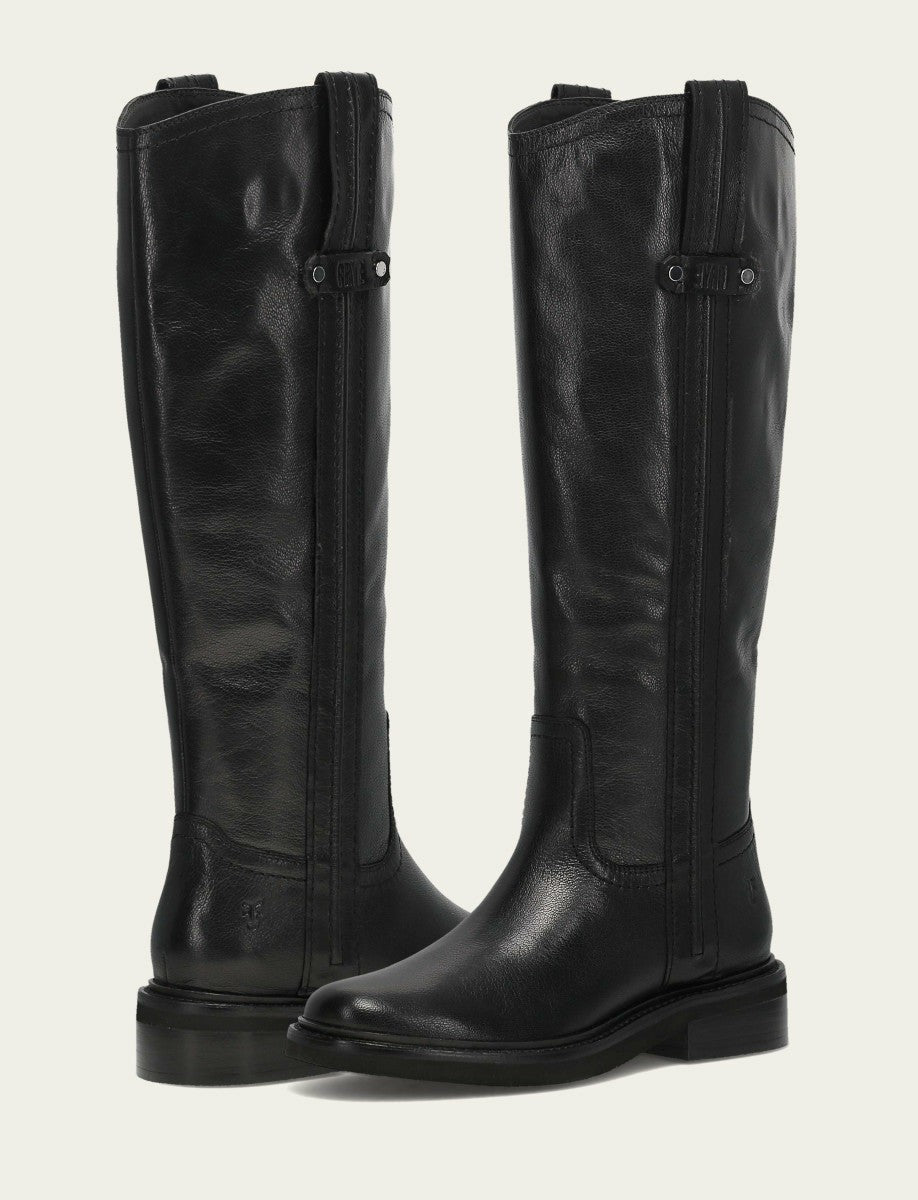 FRYE Women's Black Phoebe Pull On Knee-High Boot