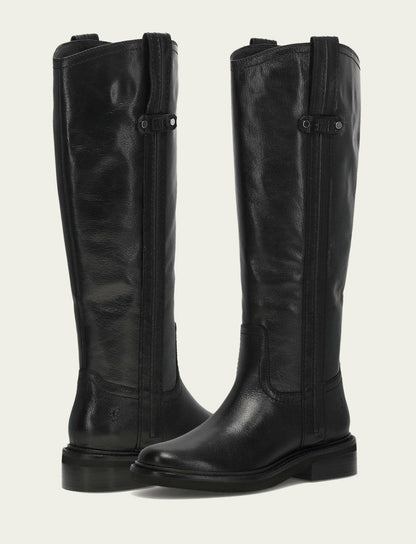 FRYE Women's Black Phoebe Pull On Knee-High Boot