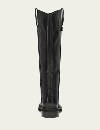FRYE Women's Black Phoebe Pull On Knee-High Boot
