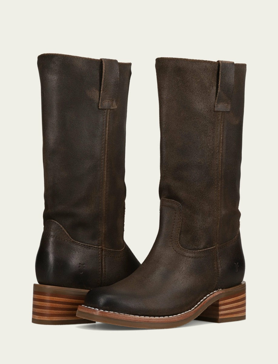 FRYE Women's Chocolate Campus 12R Mid-Calf Boot