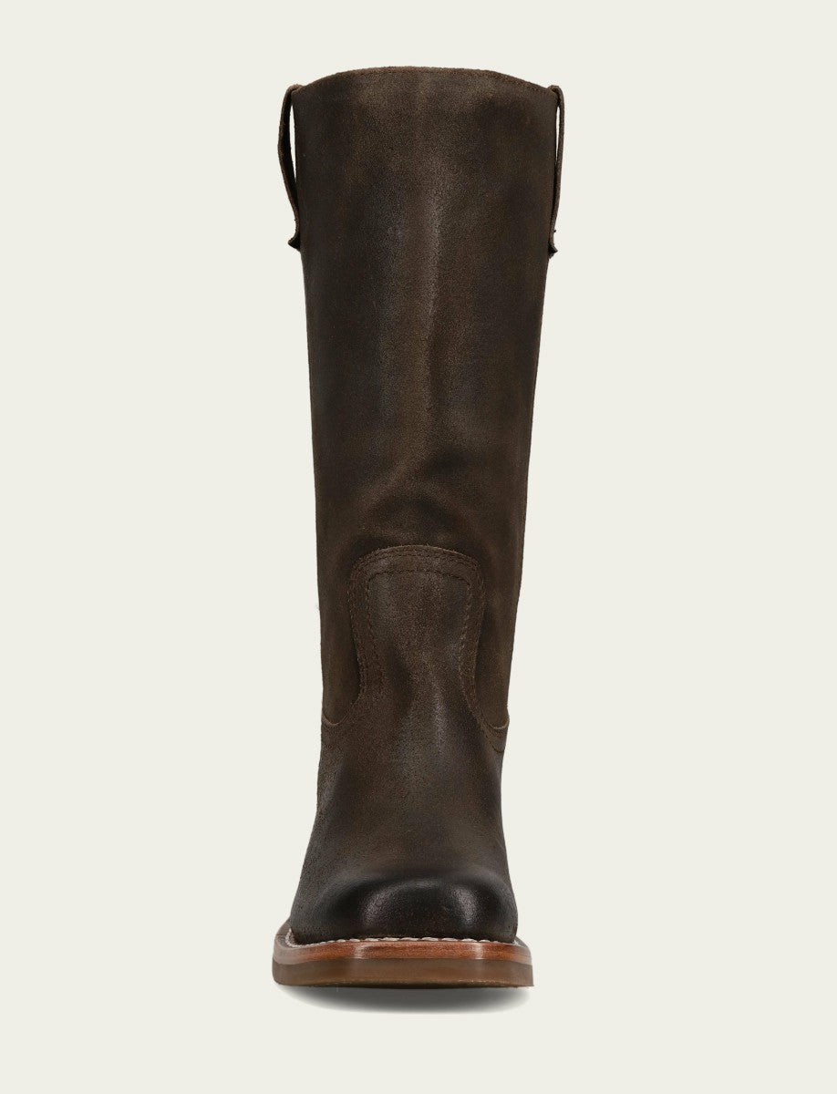 FRYE Women's Chocolate Campus 12R Mid-Calf Boot