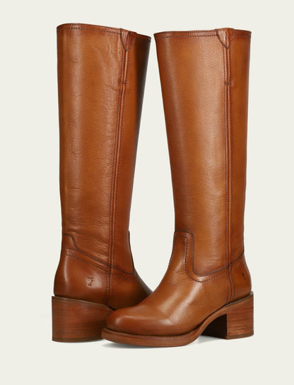 FRYE Women's Tan Andy Pull On Tall Riding Boot
