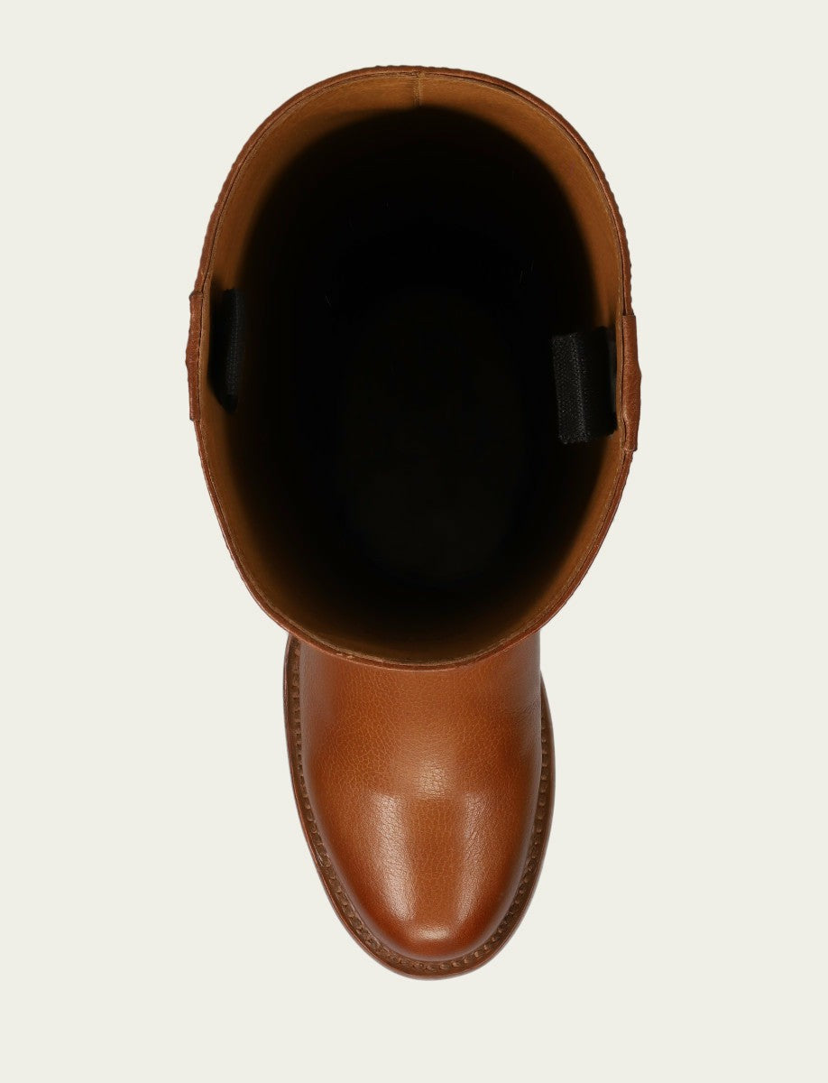 FRYE Women's Tan Andy Pull On Tall Riding Boot