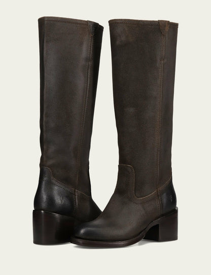FRYE Women's Chocolate Andy Pull On Tall Riding Boot