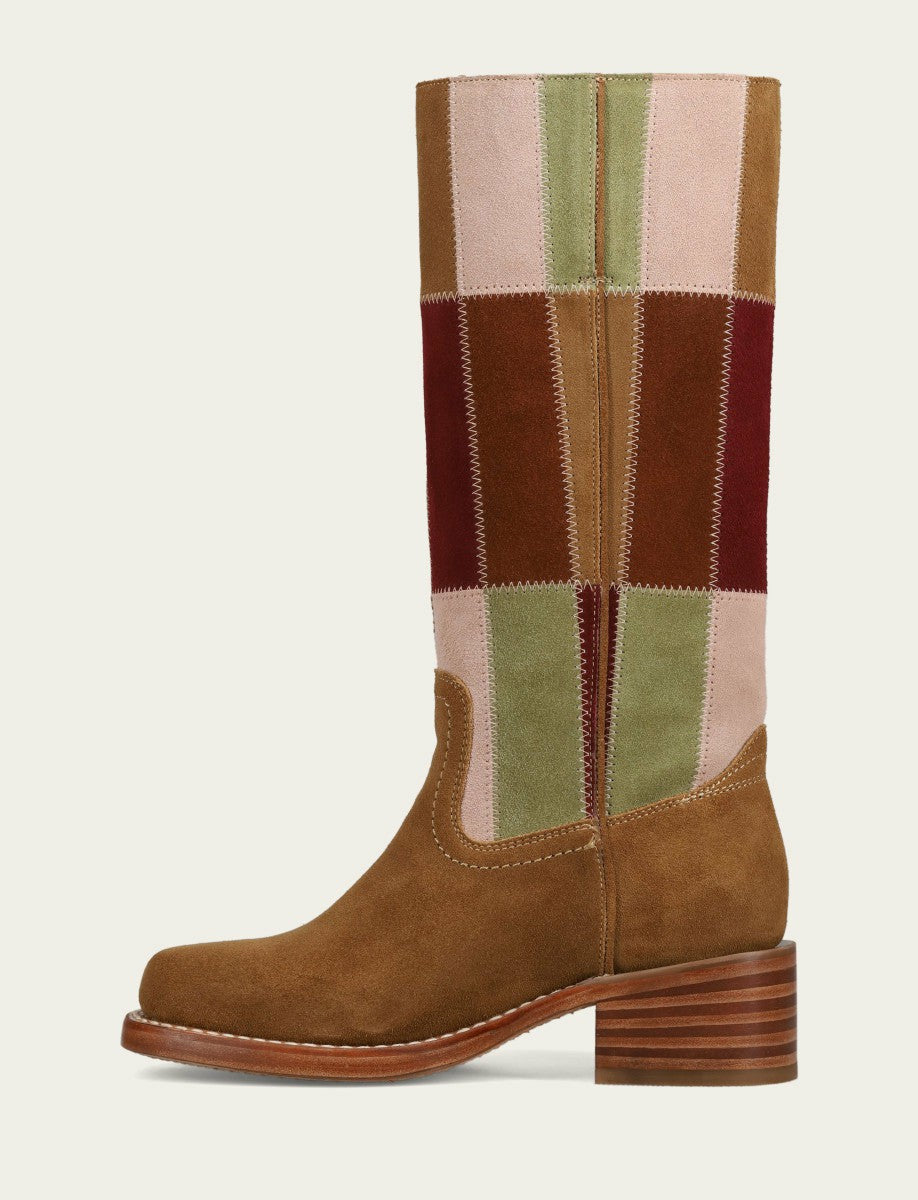 FRYE Women's Rose Multi Campus 14L Patchwork Tall Boot