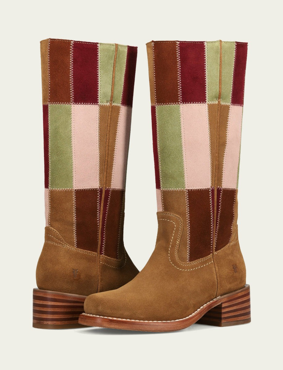 FRYE Women's Rose Multi Campus 14L Patchwork Tall Boot