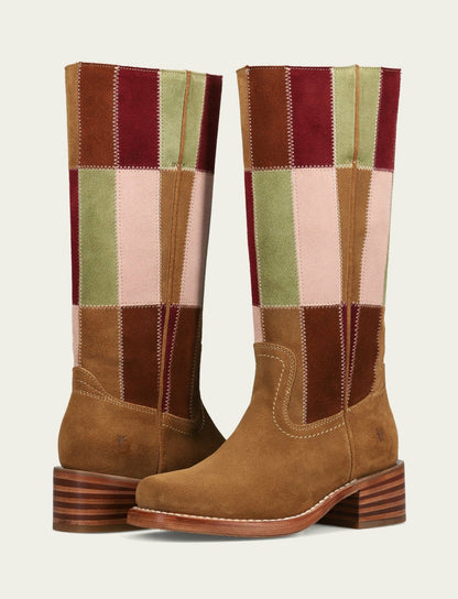 FRYE Women's Rose Multi Campus 14L Patchwork Tall Boot