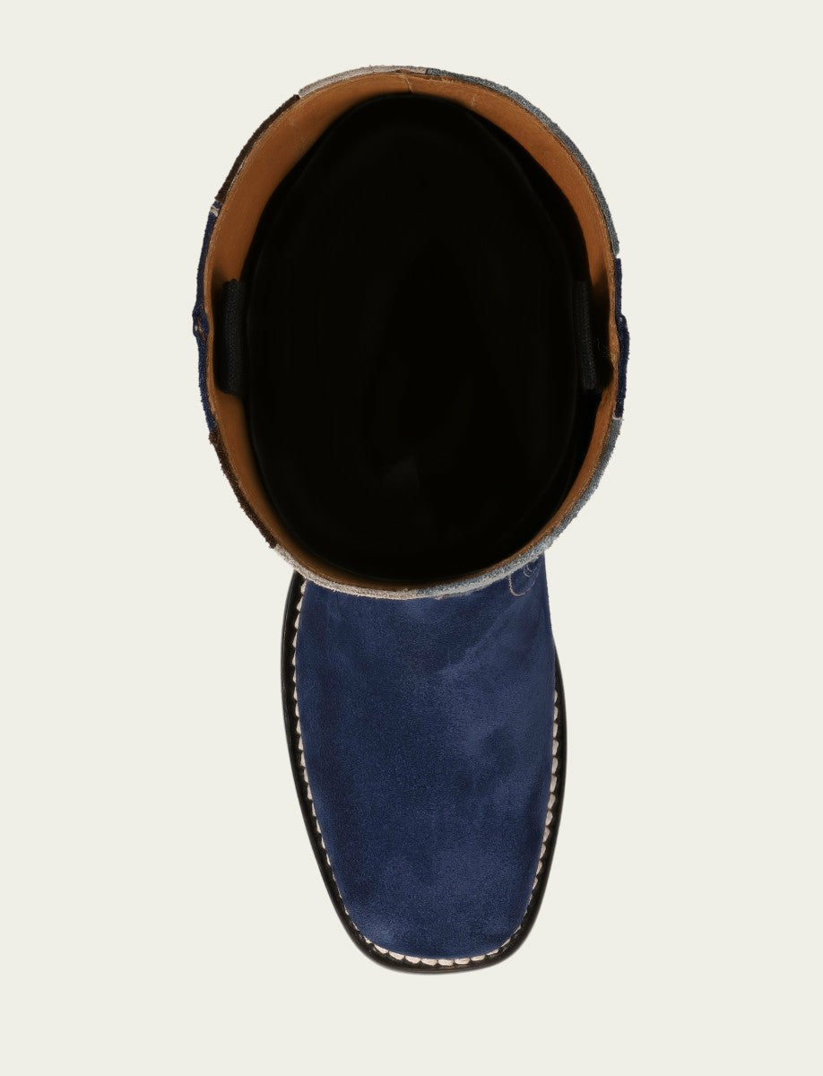 FRYE Women's Blue Multi Campus 14L Patchwork Tall Boot