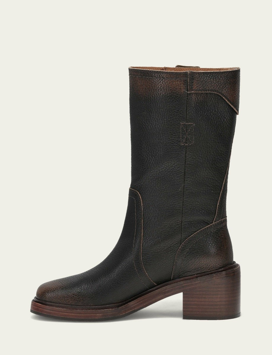 FRYE Women's Brown Kate Moto Mid Boot