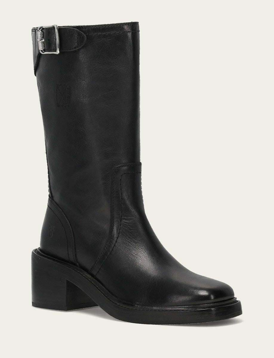 FRYE Women's Black Kate Moto Mid Boot