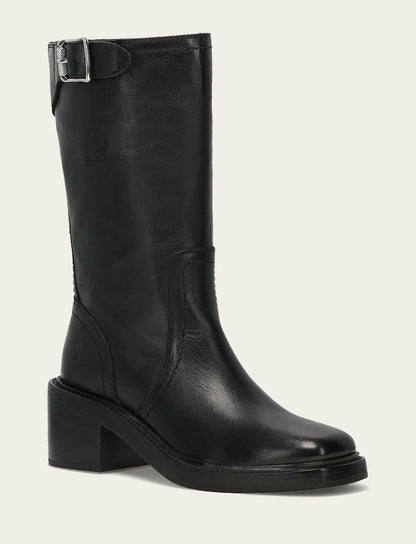 FRYE Women's Black Kate Moto Mid Boot