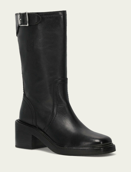 FRYE Women's Black Kate Moto Mid Boot