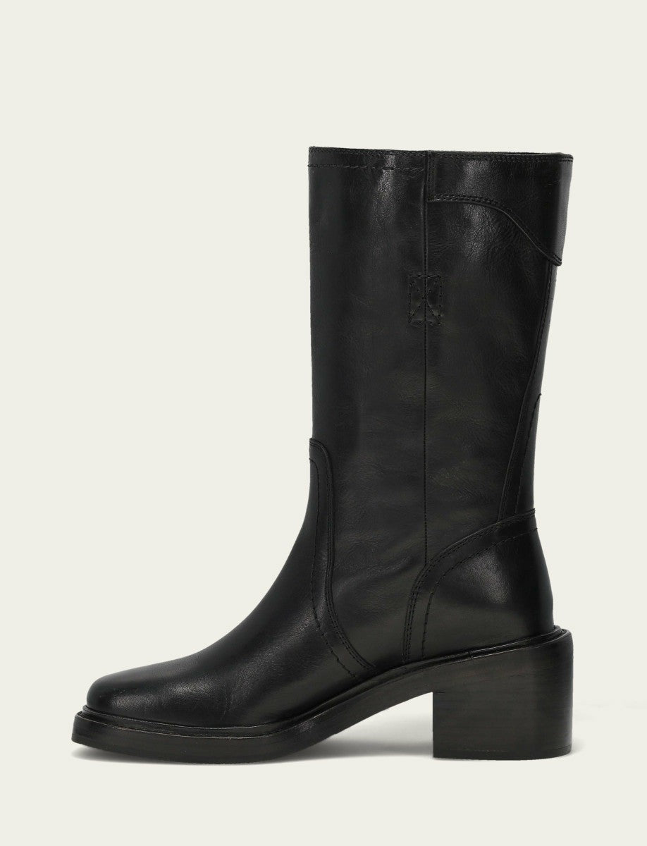 FRYE Women's Black Kate Moto Mid Boot
