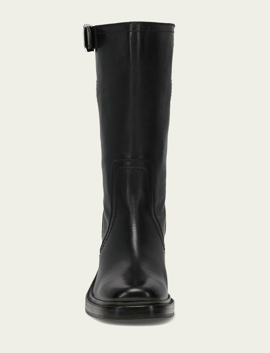 FRYE Women's Black Kate Moto Mid Boot