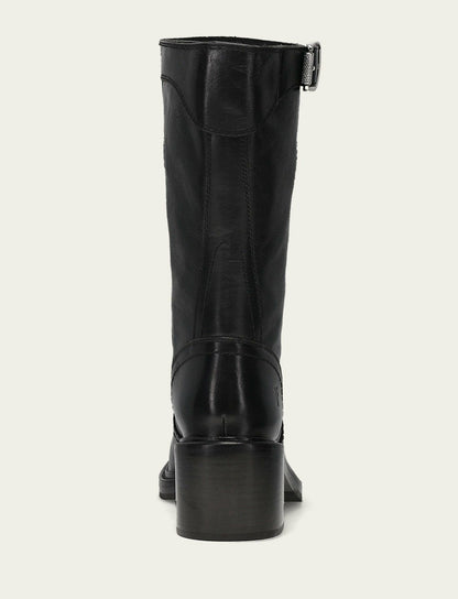 FRYE Women's Black Kate Moto Mid Boot
