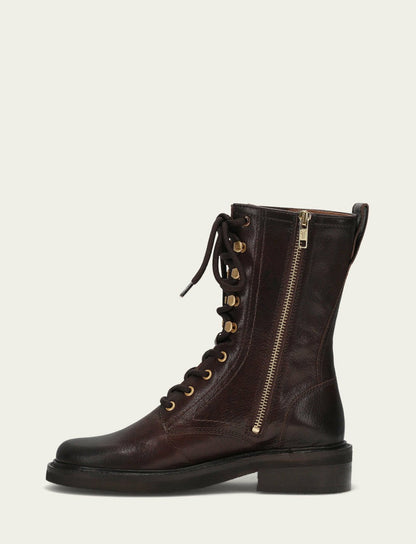 FRYE Women's Chocolate Phoebe Combat Boot