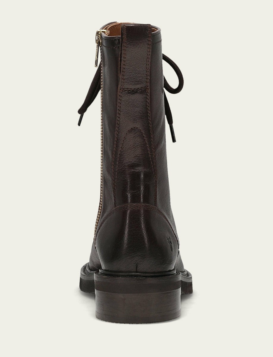 FRYE Women's Chocolate Phoebe Combat Boot