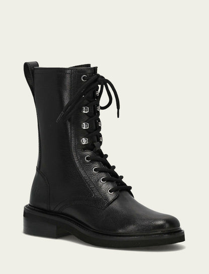 FRYE Women's Black Phoebe Combat Boot