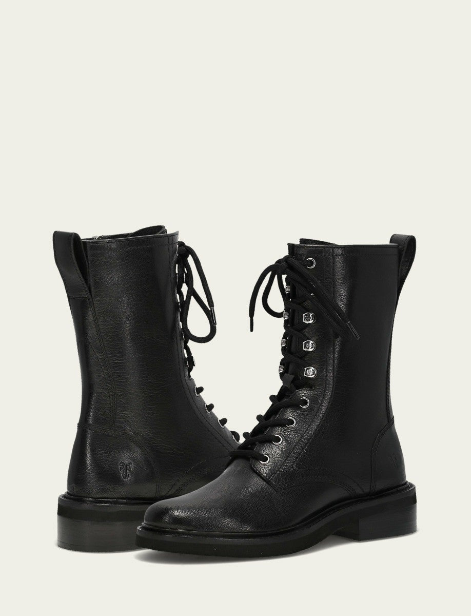 FRYE Women's Black Phoebe Combat Boot