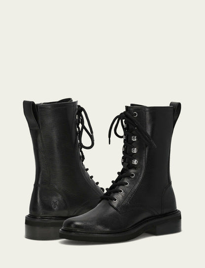 FRYE Women's Black Phoebe Combat Boot
