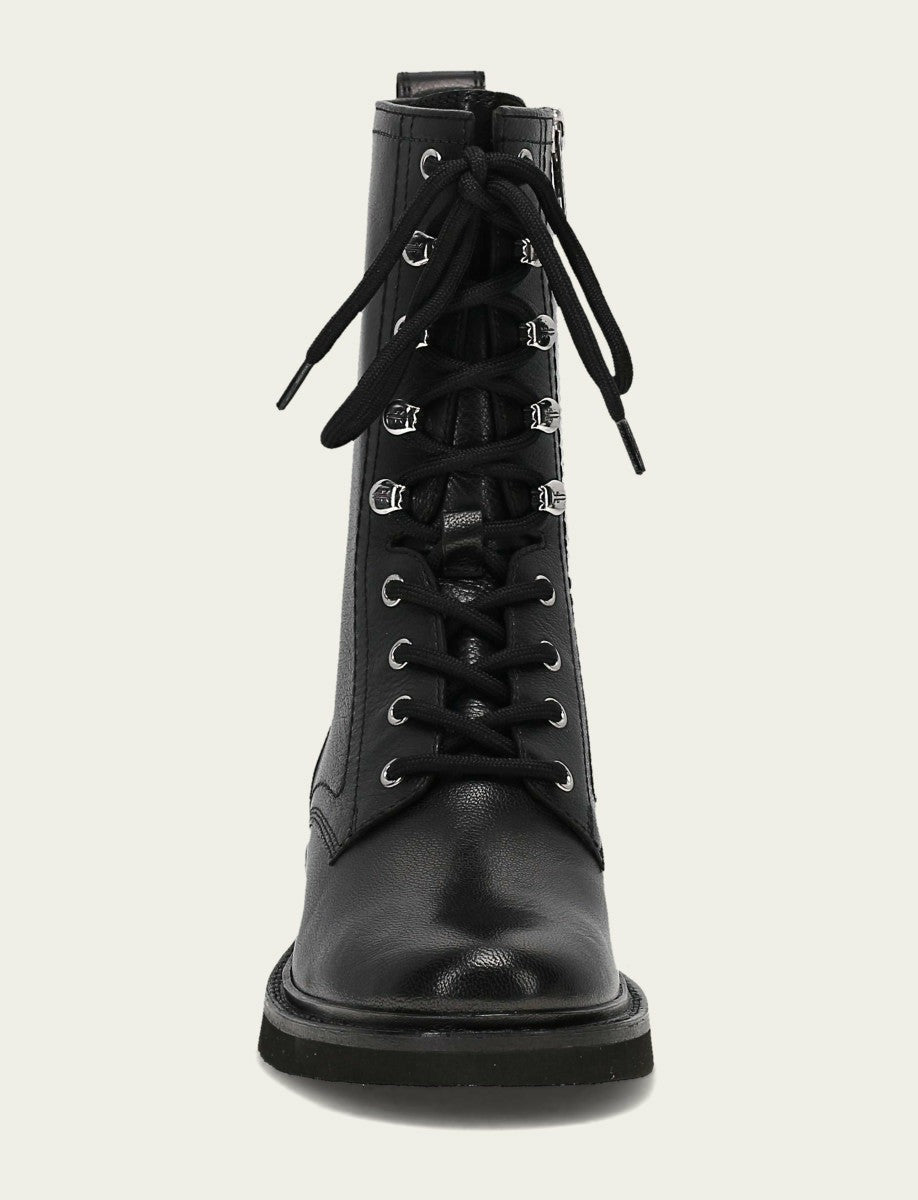 FRYE Women's Black Phoebe Combat Boot