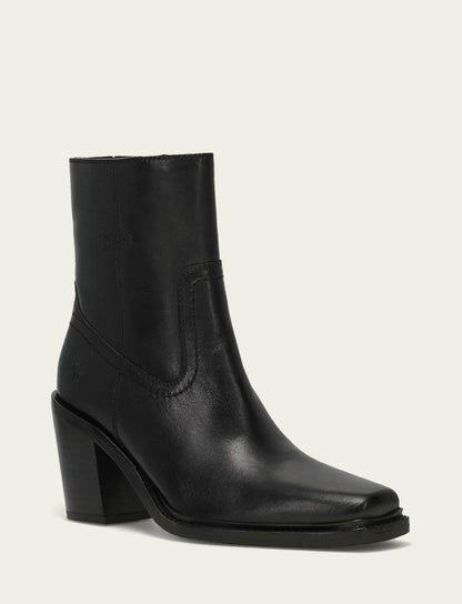 FRYE Women's Black Sedona Short Inside Zip Bootie