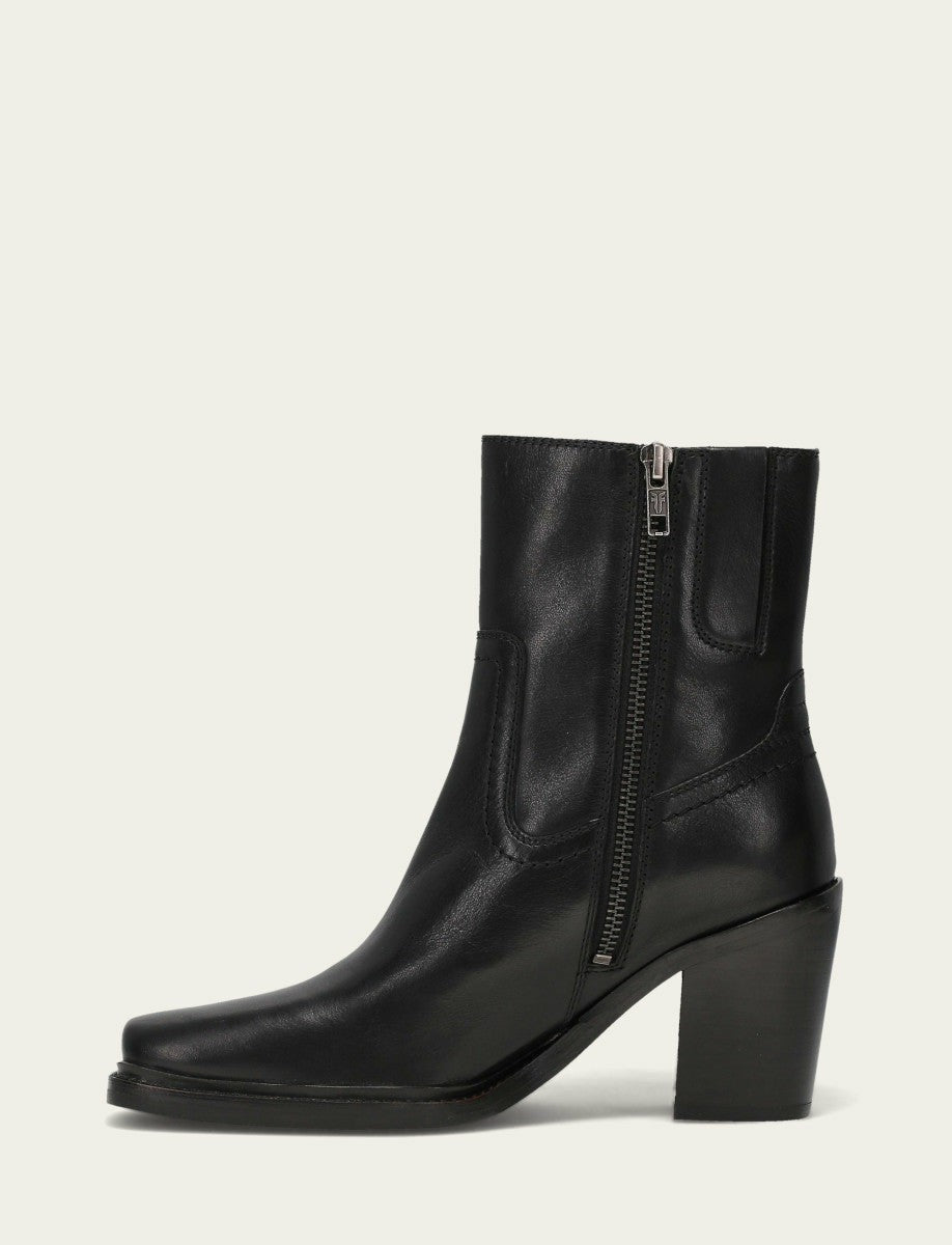 FRYE Women's Black Sedona Short Inside Zip Bootie