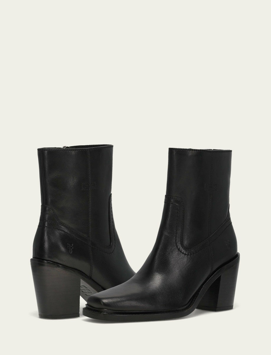FRYE Women's Black Sedona Short Inside Zip Bootie