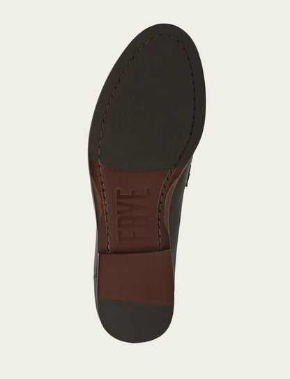 FRYE Women's Dark Brown Faith Leather Loafer