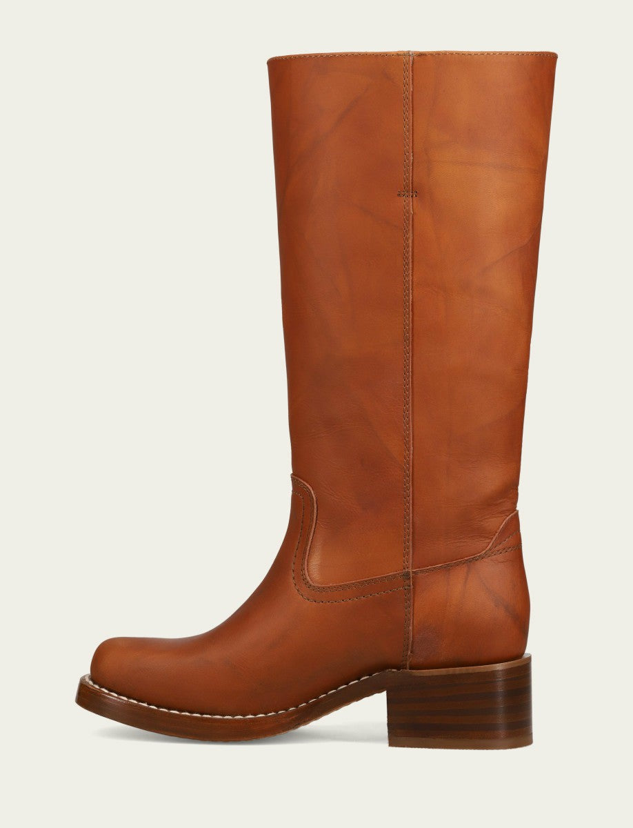 FRYE Women's Saddle Campus 14L Wide Calf Boots