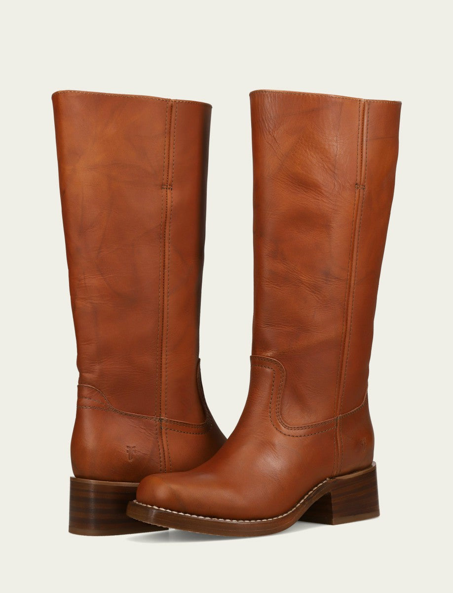FRYE Women's Saddle Campus 14L Wide Calf Boots