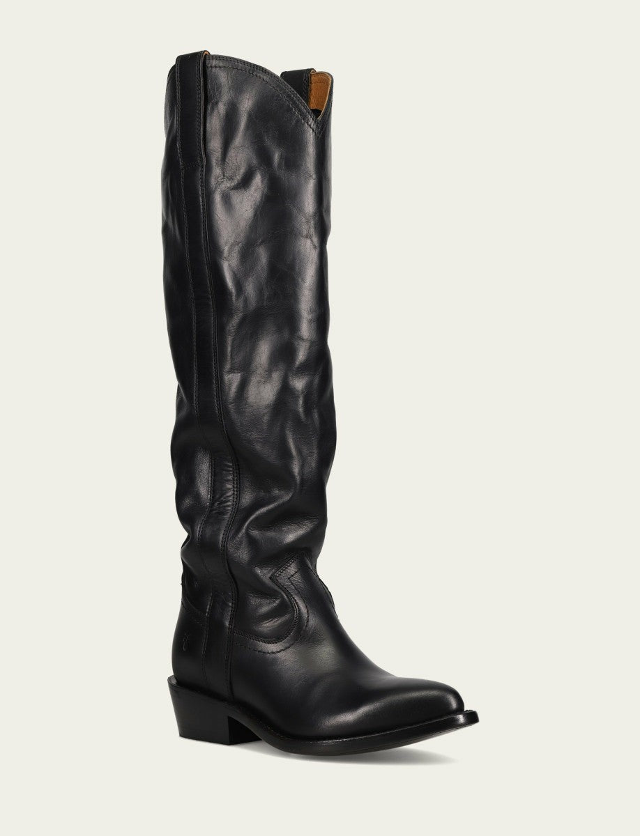 FRYE Women's Black Billy Softy Tall Western Boot