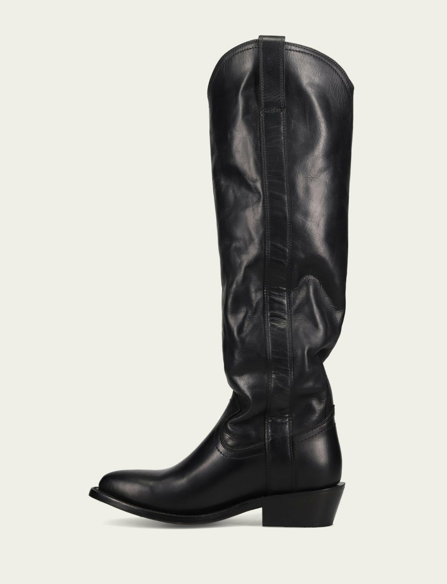 FRYE Women's Black Billy Softy Tall Western Boot
