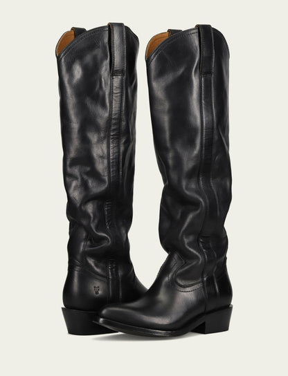 FRYE Women's Black Billy Softy Tall Western Boot