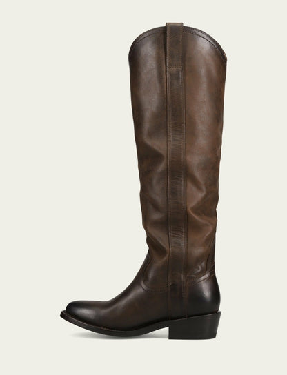 FRYE Women's Brown Billy Softy Tall Western Boot