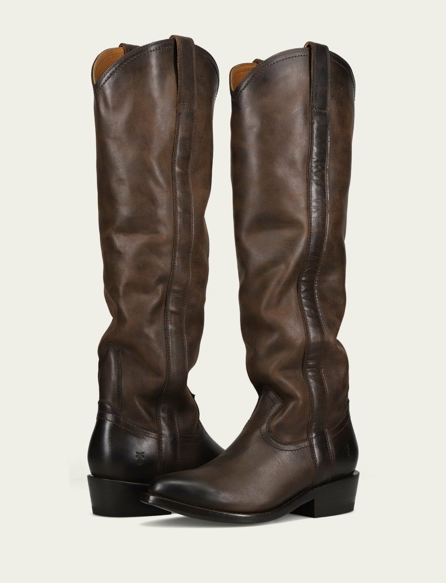 FRYE Women's Brown Billy Softy Tall Western Boot